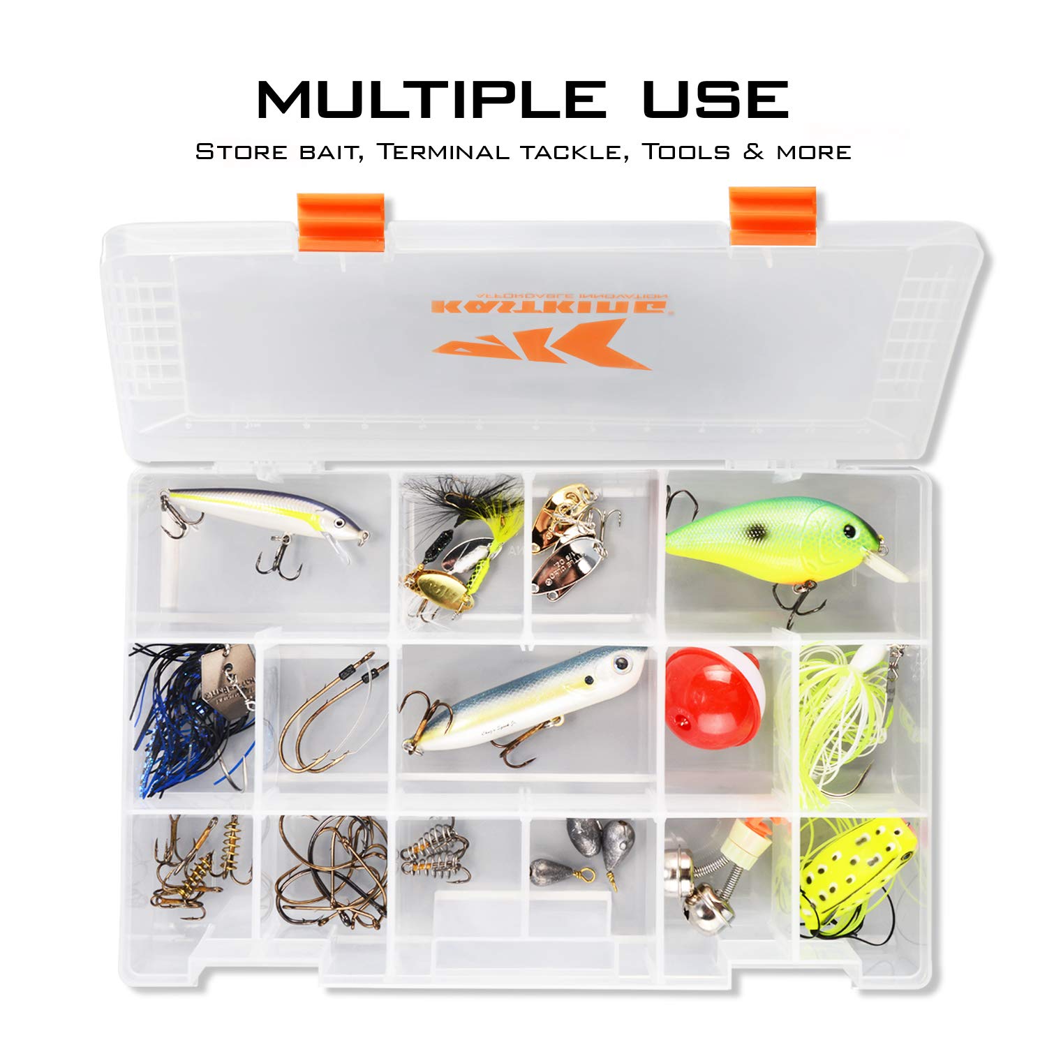 KastKing Tackle Boxes, Plastic Box, Plastic Storage Organizer Box with Removable Dividers - Fishing Tackle Storage - Box Organizer - 2 Packs /4 Packs Tackle Trays - Parts Box - Image 5