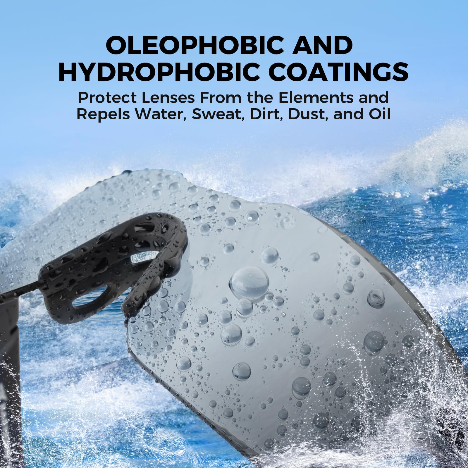 KastKing Tarkio Polarized Fishing Sunglasses, Large Single PC Lenses, Rimless Wrap Design, UV400 Protection Sports Sunglasses - Image 4