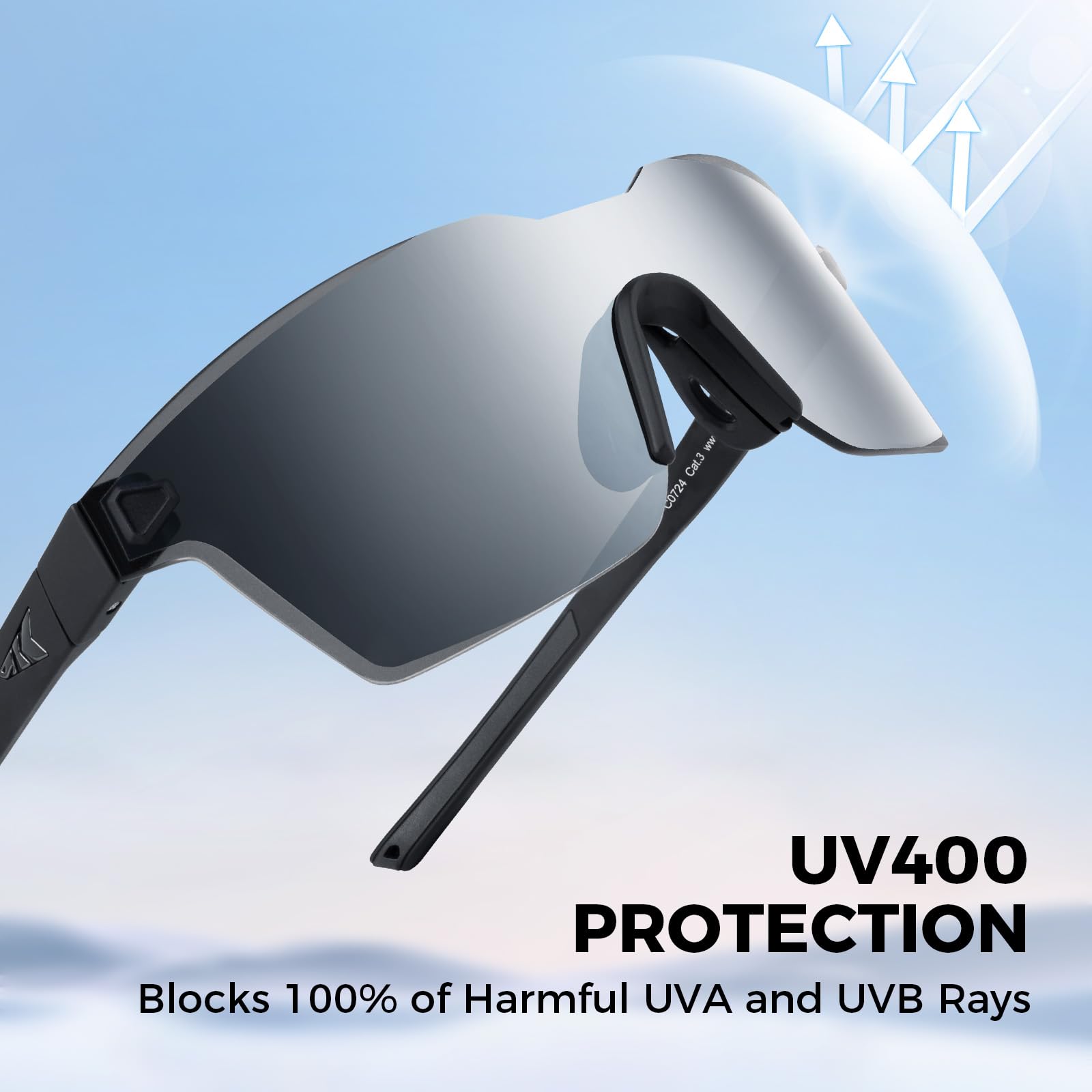 KastKing Tarkio Polarized Fishing Sunglasses, Large Single PC Lenses, Rimless Wrap Design, UV400 Protection Sports Sunglasses - Image 5