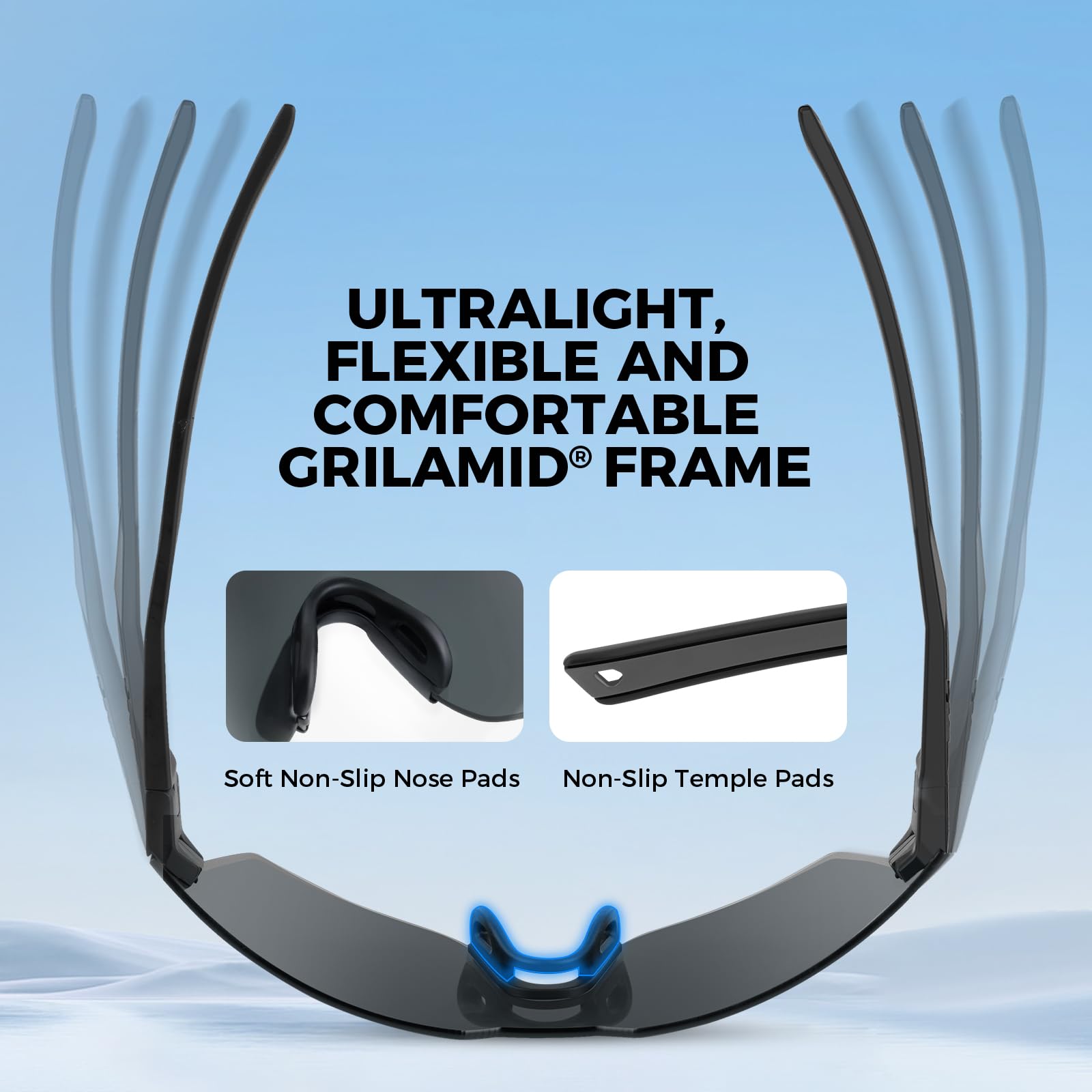 KastKing Tarkio Polarized Fishing Sunglasses, Large Single PC Lenses, Rimless Wrap Design, UV400 Protection Sports Sunglasses - Image 6