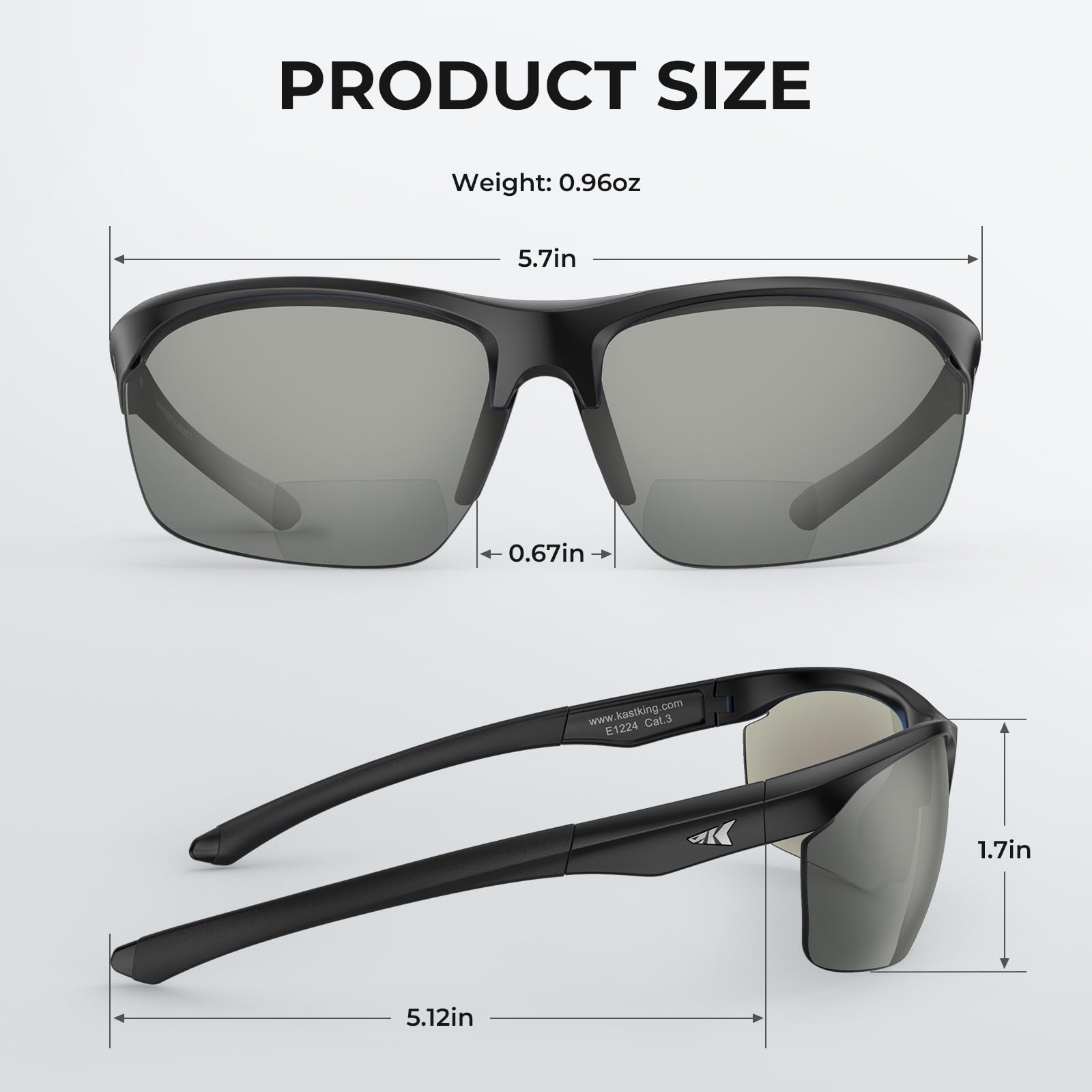 KastKing Tugaloo Semi-Rimless Bifocal Polarized Reader Sunglasses, Bi-focal x1.5 x2.0 x2.5 Magnifications, UV Protection - Image 8