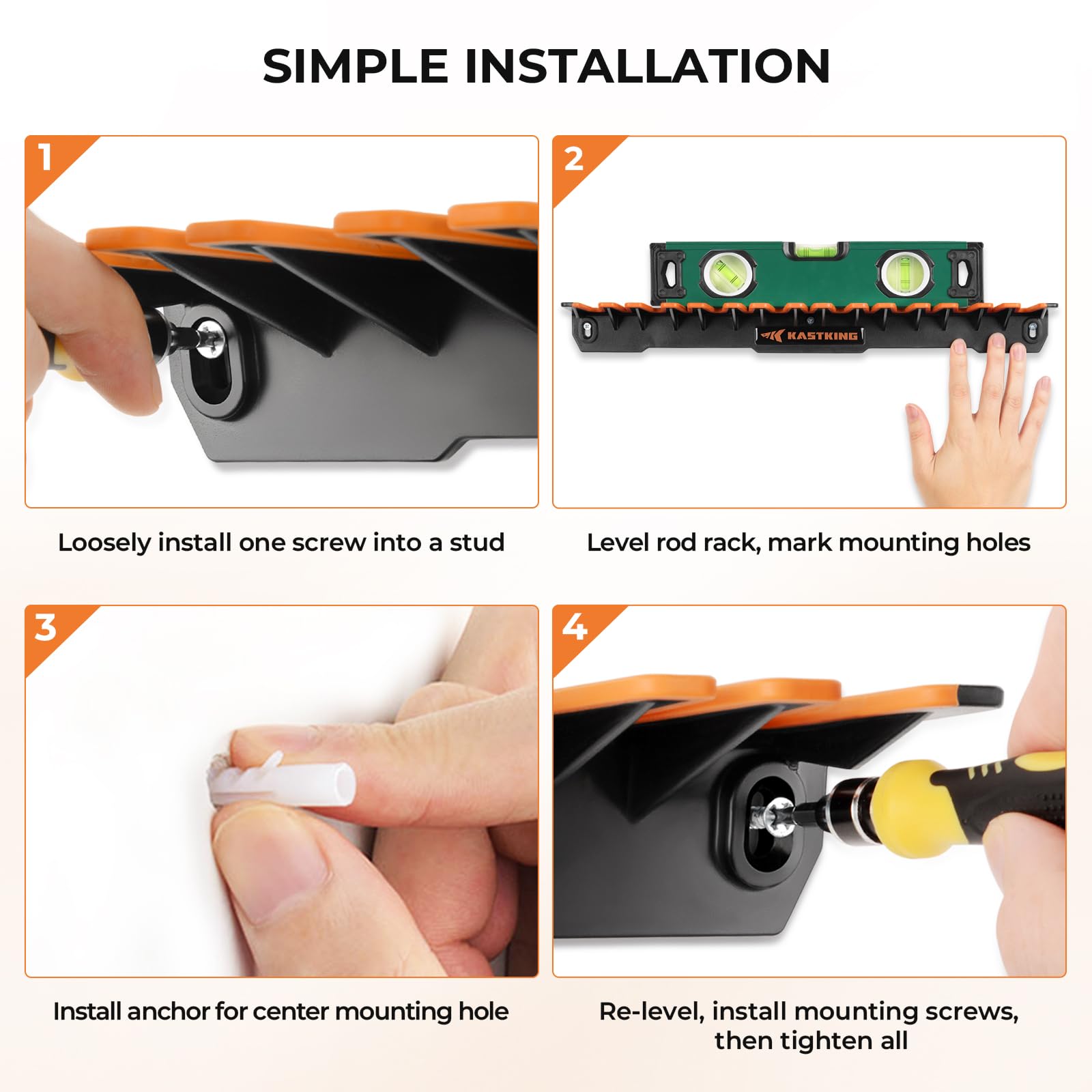 KastKing V15 Vertical Fishing Rod Holder – Wall Mounted Fishing Rod Rack, Store 15 Rods or Fishing Rod Combos in 17.25 Inches, Great Fishing Pole Holder and Rack - Image 5