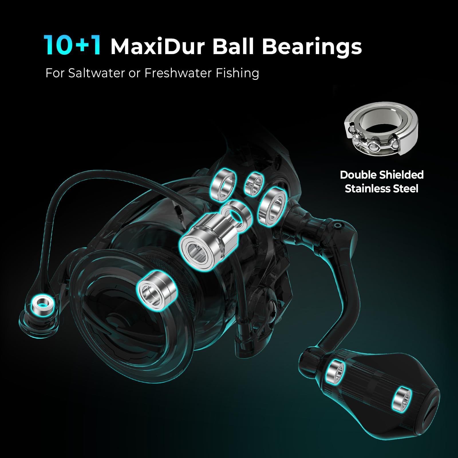 KastKing Verus Spinning Fishing Reel, 2025 Model, Ultra Lightweight 6.8oz Spinning Reel, Aerodynamic Reel Rotor, 6.2:1 Gear Ratio, Up to 22lbs Max Drag, EVA/3A Cork Handle Knobs - Image 10