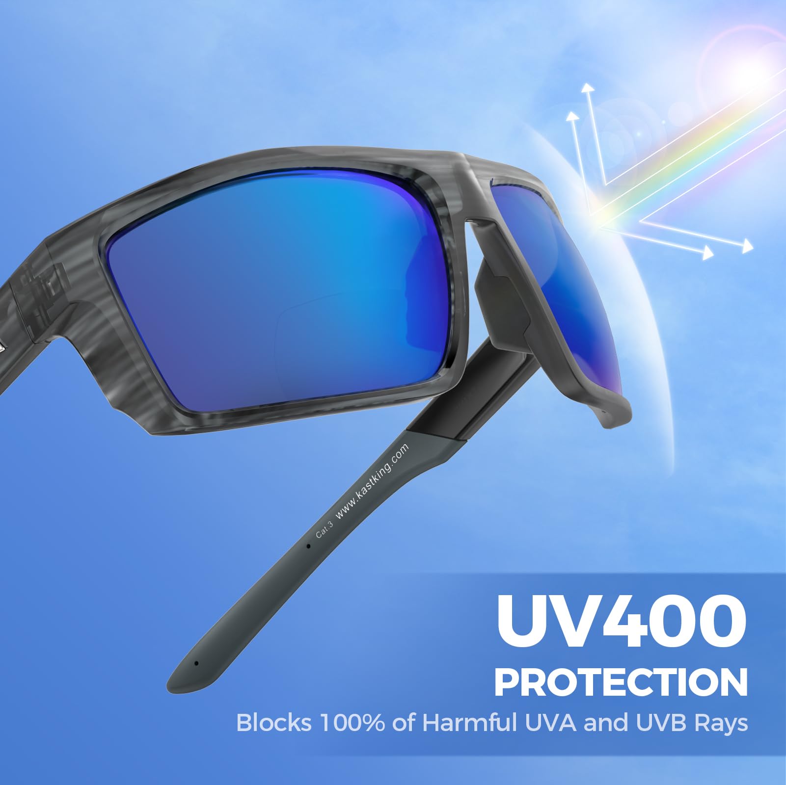 KastKing Waccamaw Polarized Bifocal Sunglasses, x1.5 x2.0 x2.5 Magnifications, Wrap Around Sport Reader Sunglasses for Men - Image 7