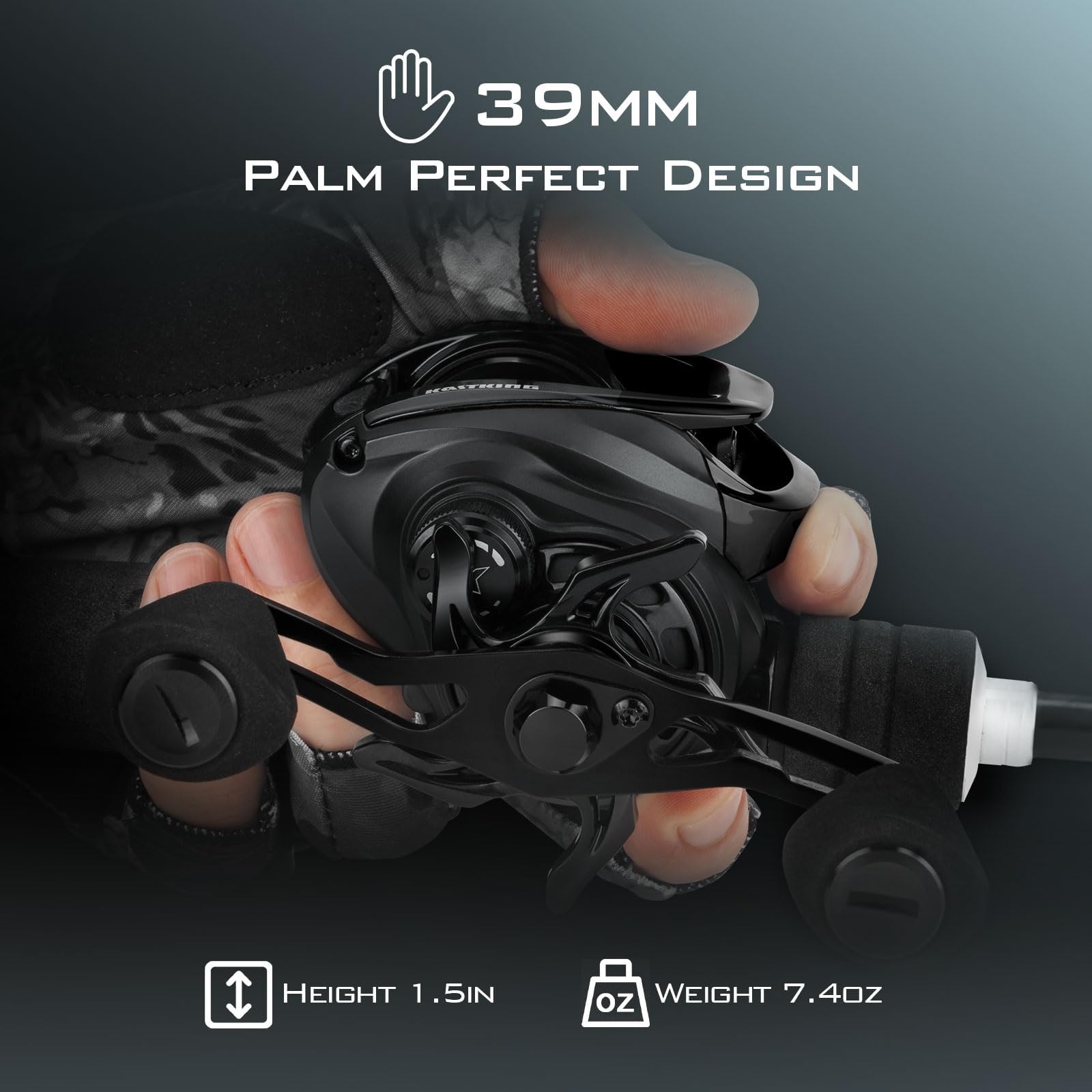 KastKing Zephyr Baitcasting Fishing Reel, Halo XII Magnetic Braking System Baitcaster Reel, 7+1 Double Shielded Stainless Steel BB, 7.2:1 High-Speed Gear Ratio, 18lb Triple Disc Carbon Fiber Drag - Image 9