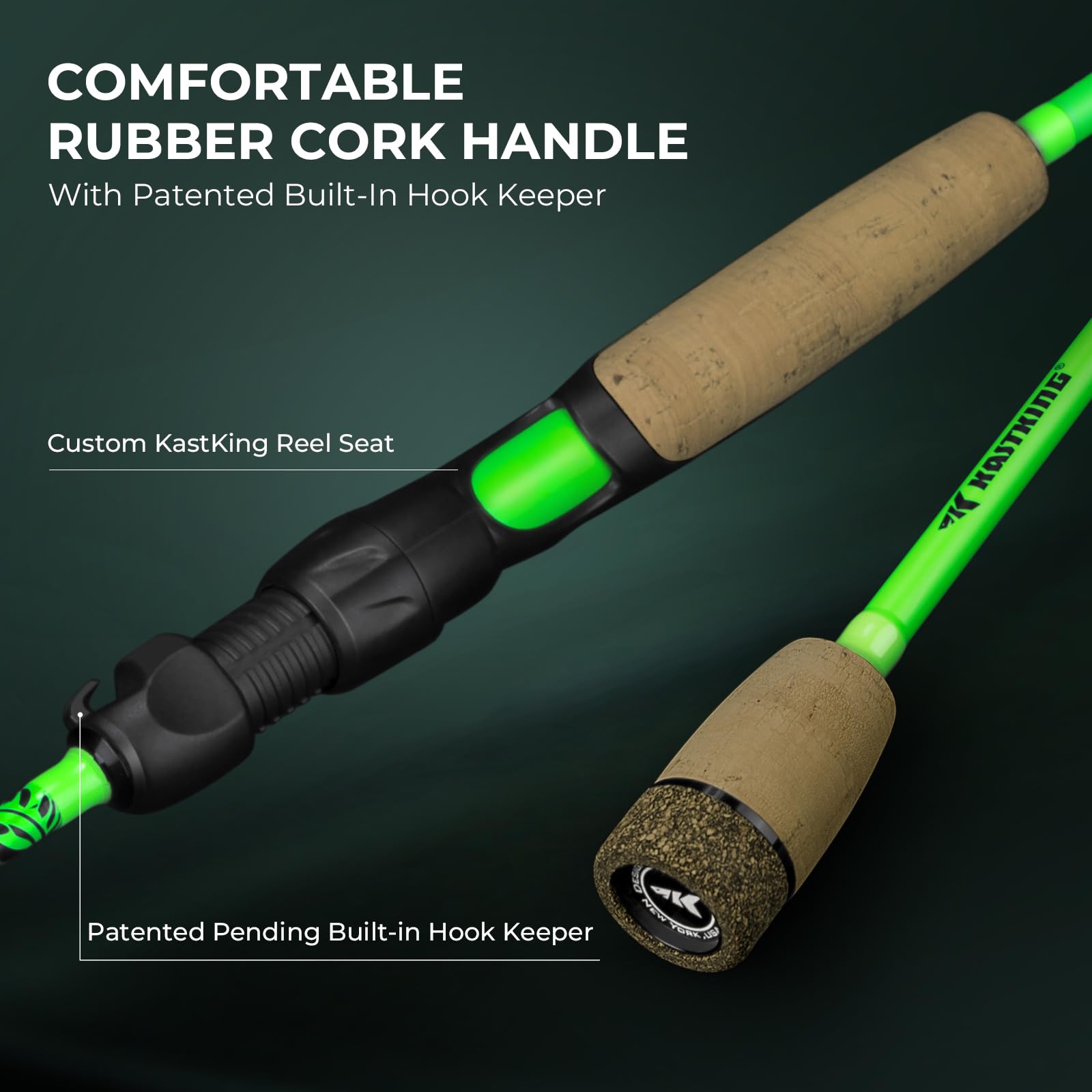 KastKing Zephyr Dual-tip Fishing Rod & Reel Combo, Dual Tips Section for Different Powers, IM6 Graphite 2Pc Blanks, KastFlex Technology, Rubber Cork Handle, Integrate Hook Keeper, 11 Models - Image 8