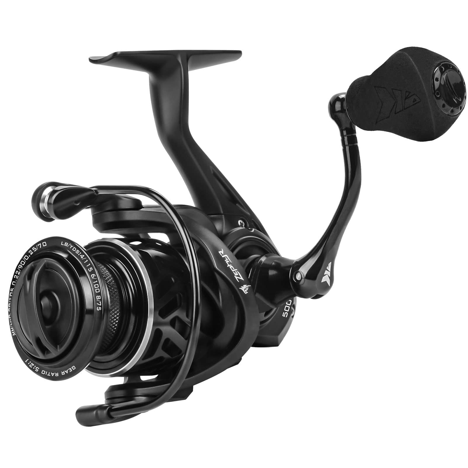 KastKing Zephyr Spinning Reels – 7+1/6+1 BB – Carbon Fiber Drag – Stainless Steel Shaft – Aluminum & CNC Spool – Black/Green/Orange – Sizes 500/1000 SFS – ICE Fishing Ready Reels! - Image 8